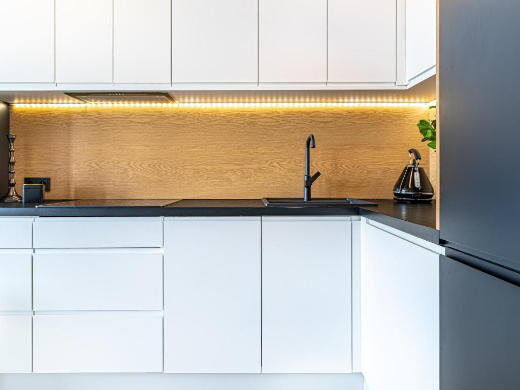 Kuchyň nebo kuchyňský kout v ubytování City View Apartment - Zgoda 13