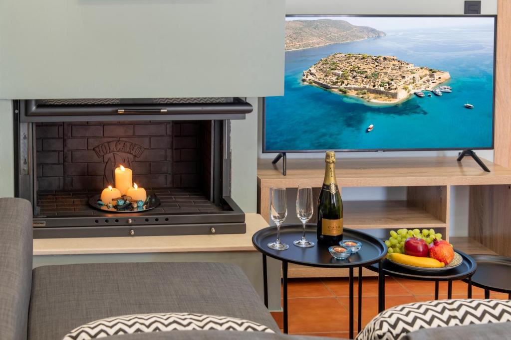 Nápoje v ubytovaní Casa Kaneli Luxury Villa Elounda