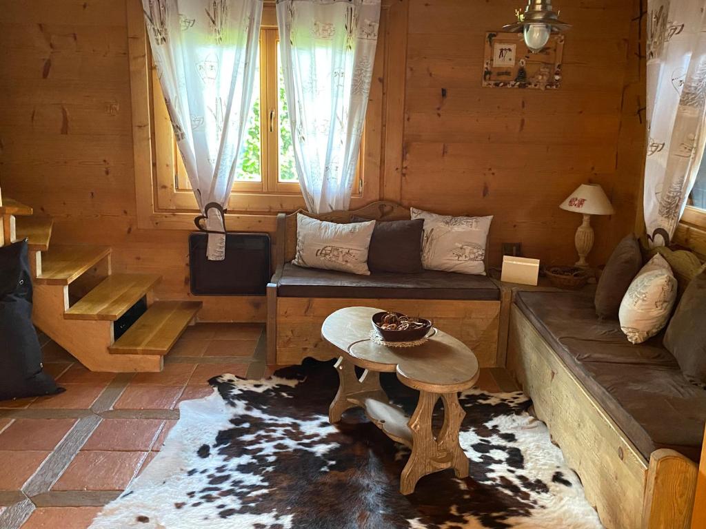 Posezení v ubytování Chalet le Pré de la Dame
