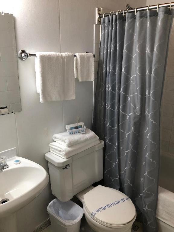 Koupelna v ubytování Pines Motel