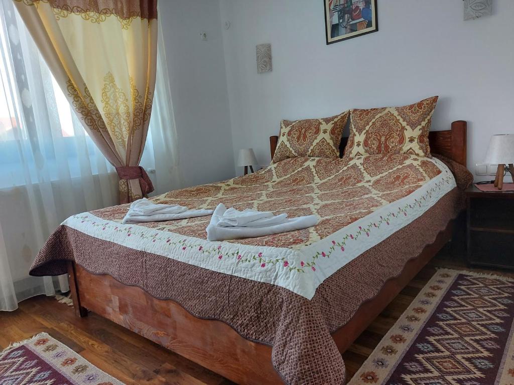 Postel nebo postele na pokoji v ubytování Pensiunea Albina