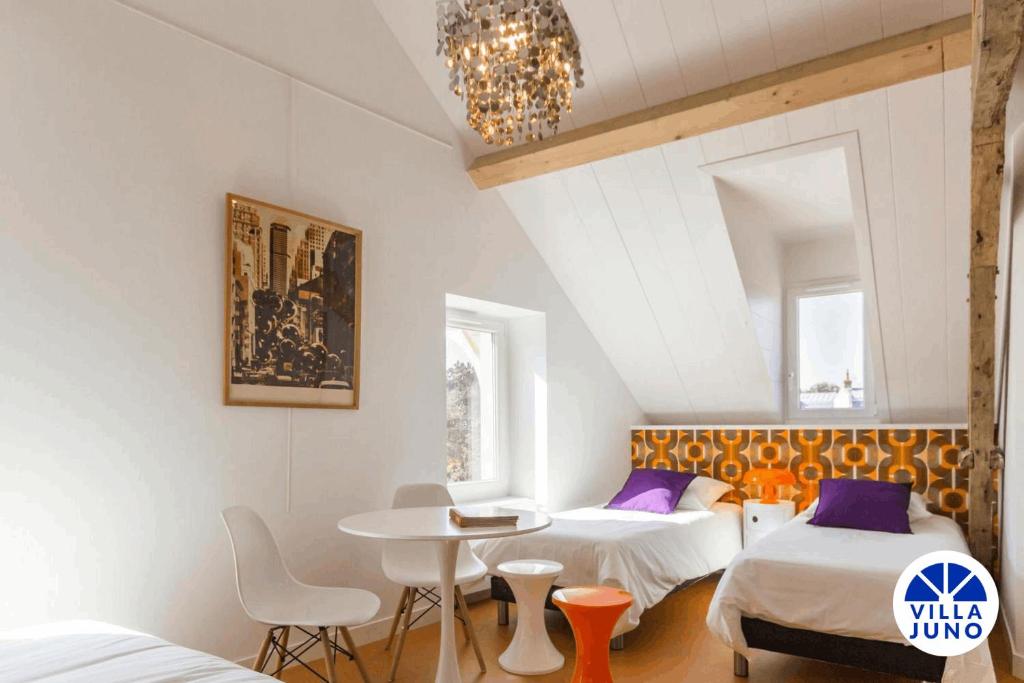 Villa Juno - Saint-Aubin-sur-Mer - Chambres d'hôtes - Normandie - Plage débarquement - Chambre Familiale Avec Douche