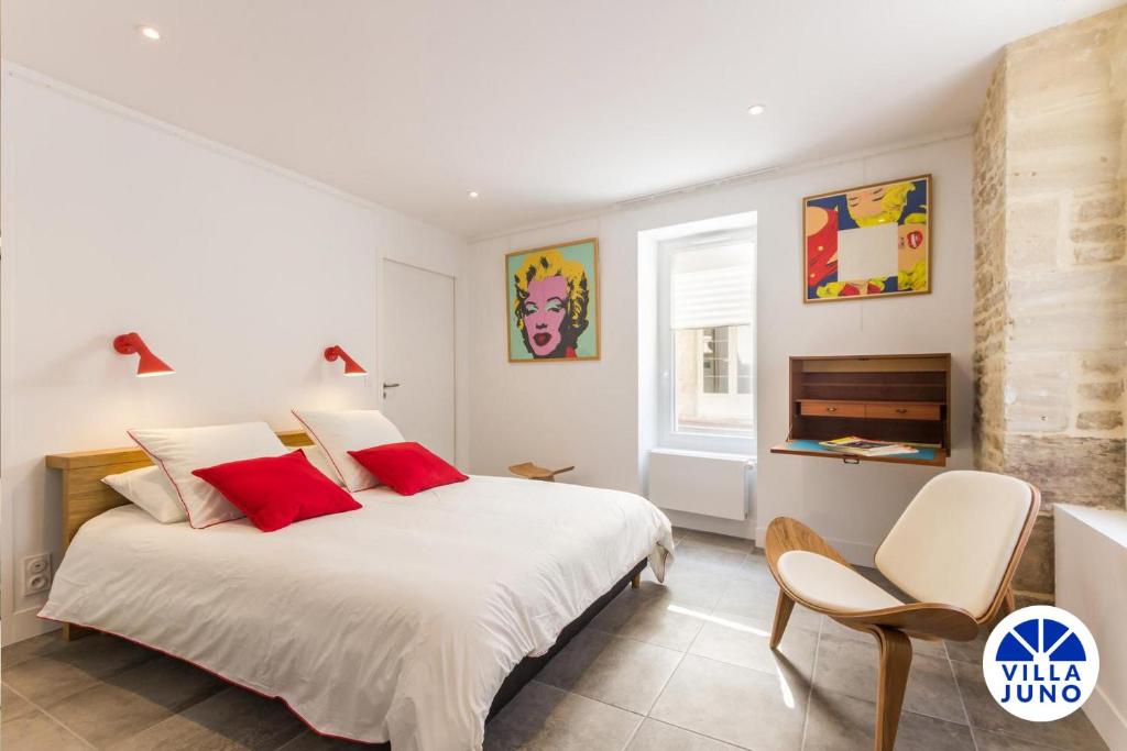 Villa Juno - Saint-Aubin-sur-Mer - Chambres d'hôtes - Normandie - Plage débarquement - Zimmer Mit Queensize-Bett – Barrierefrei