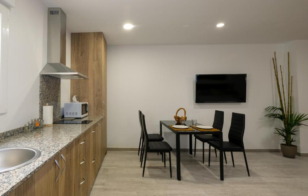 A kitchen or kitchenette at Gegant de Pedra Apartaments