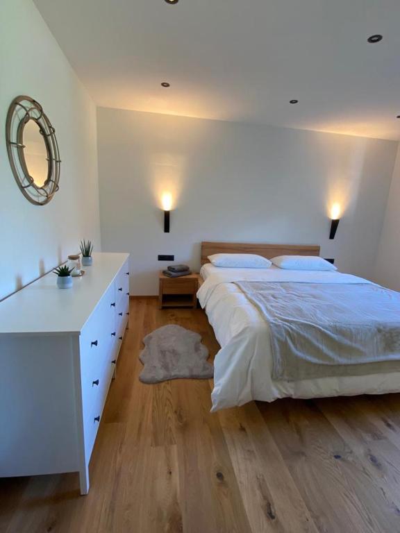 Postel nebo postele na pokoji v ubytování Alpine Apartment Belluca