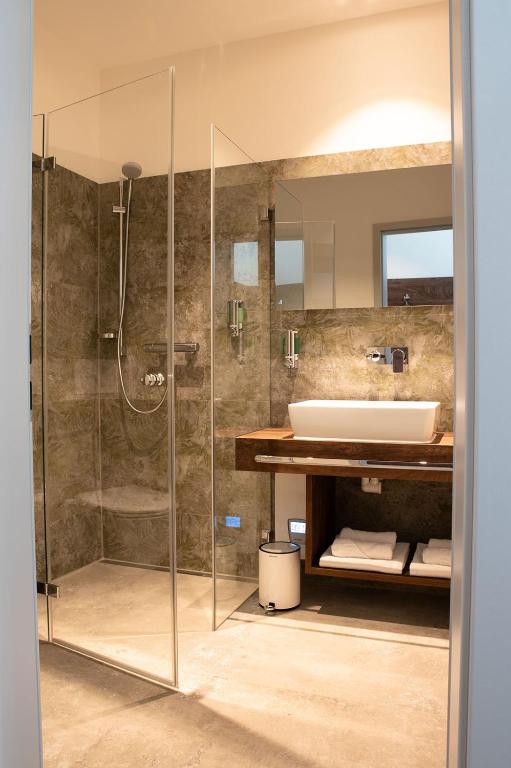 Koupelna v ubytování Hotel Grüne Elster