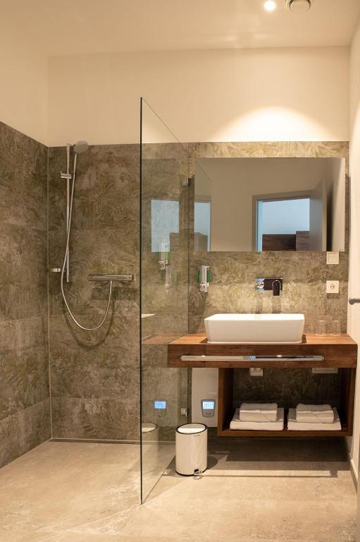 Koupelna v ubytování Hotel Grüne Elster
