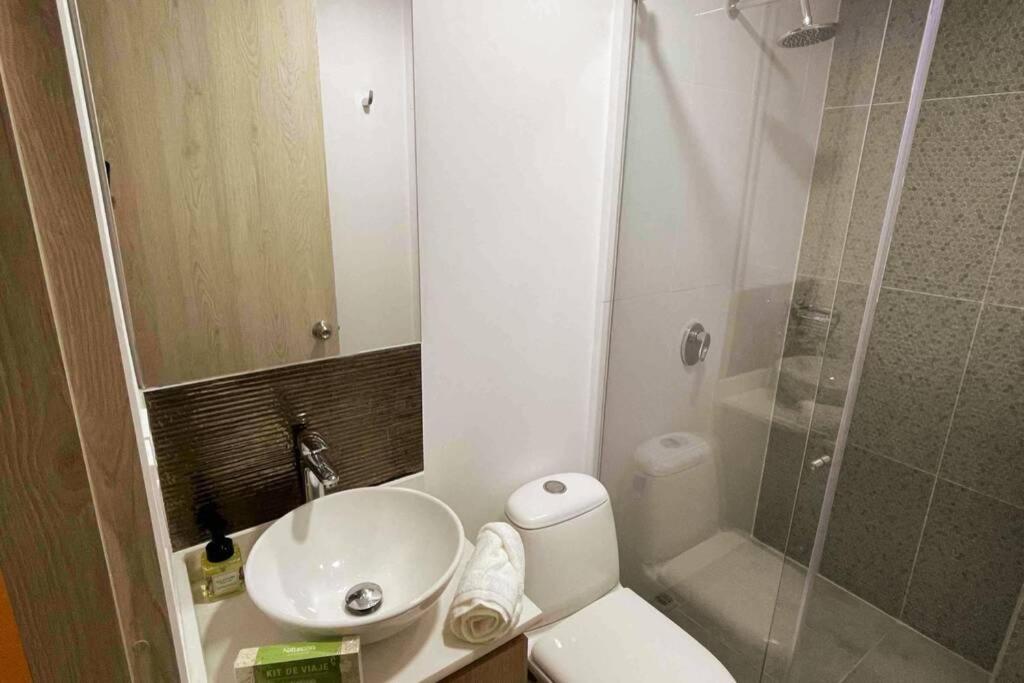 Koupelna v ubytování Cómodo apartamento con excelente ubicación