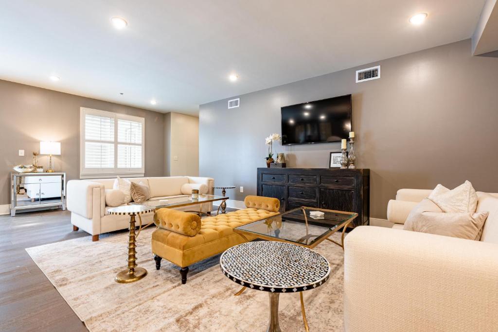 a living room with a couch and a table at The Esplanade in New Orleans