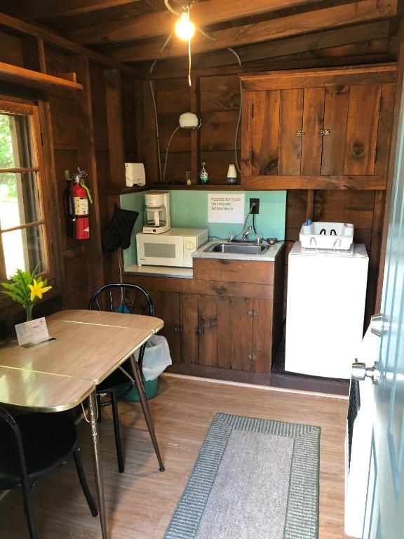 Köök või kööginurk majutusasutuses Moreno's Adirondack Cabins