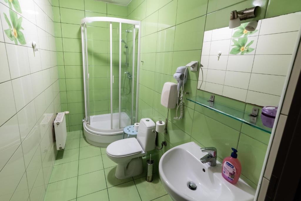Koupelna v ubytování Jopi Hostel Katowice Centrum