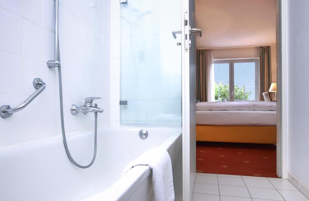 Koupelna v ubytování Hotel Zielonka