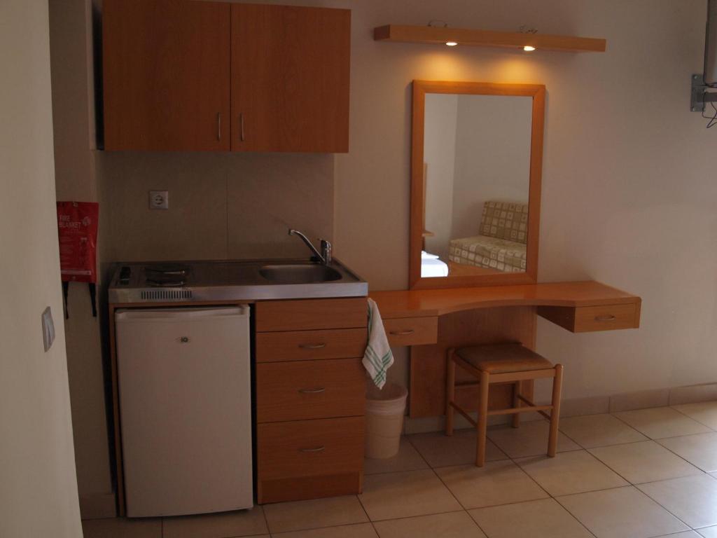 Kuchyň nebo kuchyňský kout v ubytování Saint Constantine Hotel