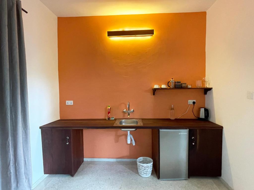 Kuchyň nebo kuchyňský kout v ubytování Gaia Villas