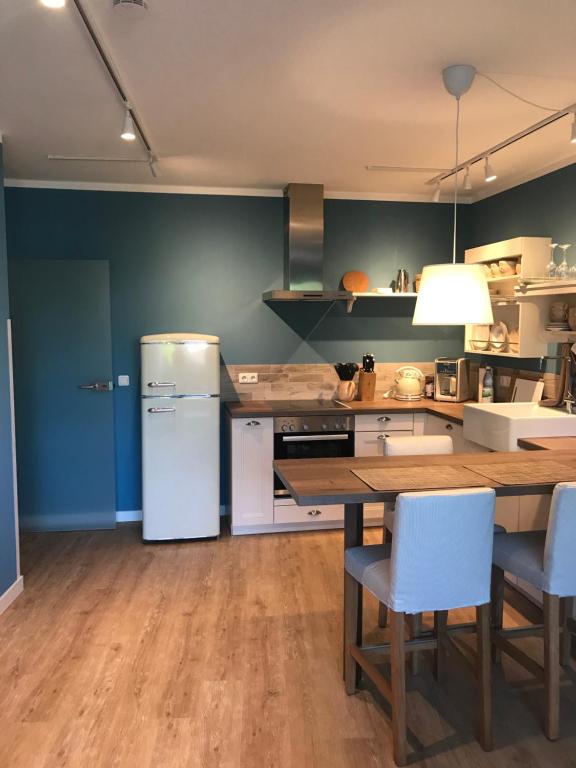 Kuchyň nebo kuchyňský kout v ubytování Klein & Fein, Appartement- und Zimmervermietung