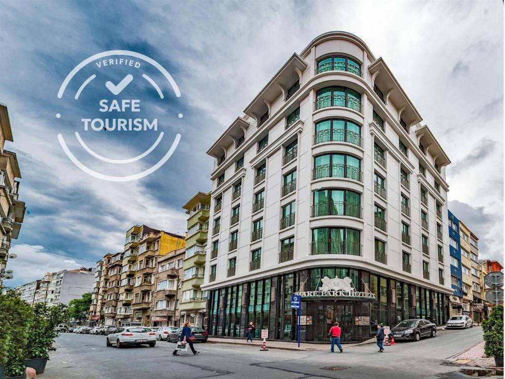 a rendering of a large white building with a safe tourism sign at MARE PARK Hotel & SPA in Istanbul