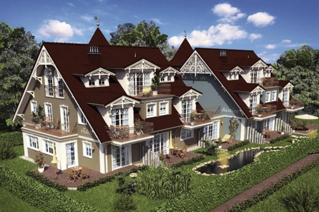 a rendering of a house with a large roof at Les Belles, Haus Davide, FW Elegant FW 8 in Zingst