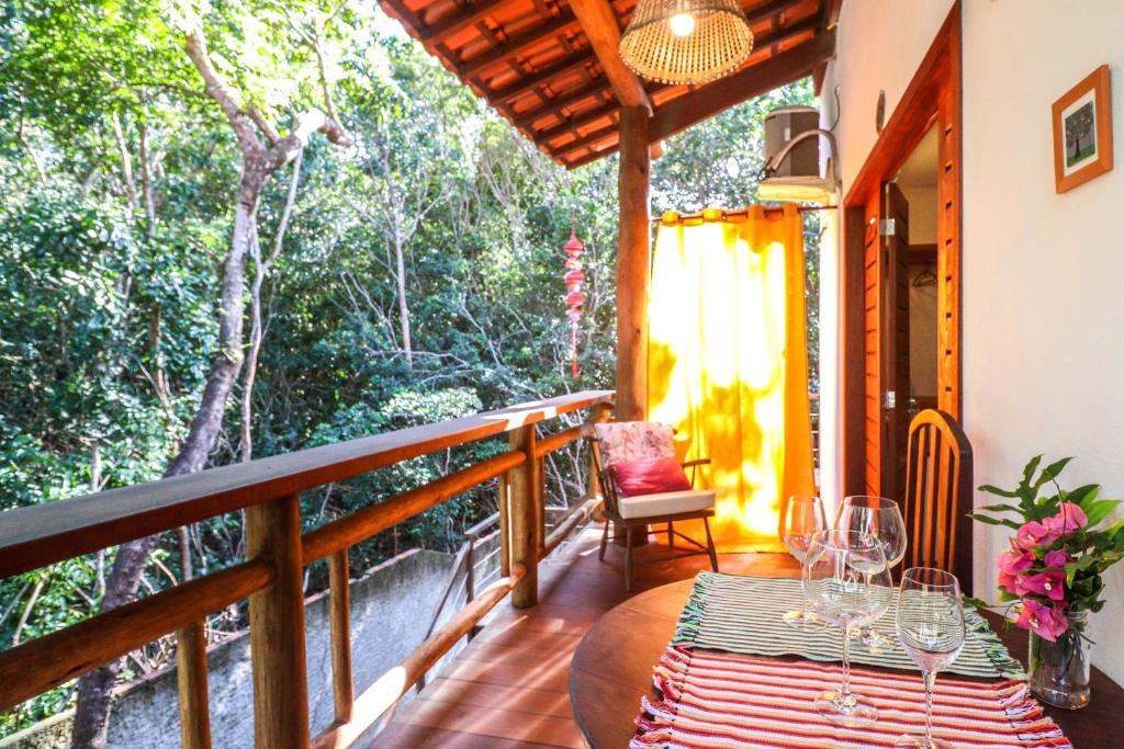 Balkón nebo terasa v ubytování Pipa Surf Yoga Apartamento e Suítes com cozinha completa