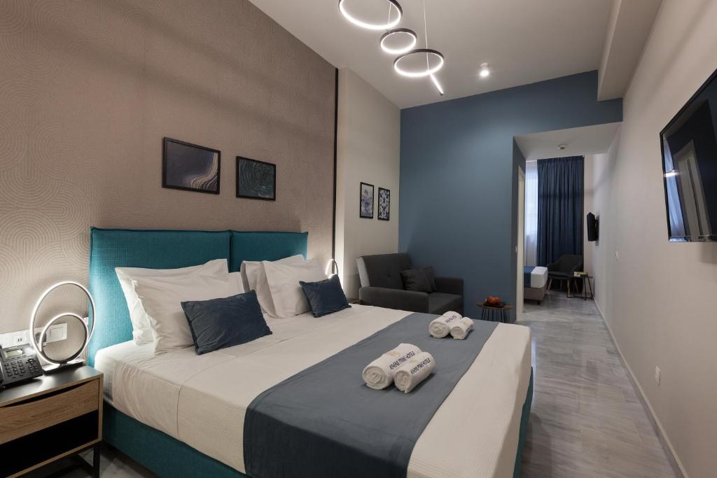 Postel nebo postele na pokoji v ubytování Trendy Hotel by Athens Prime Hotels