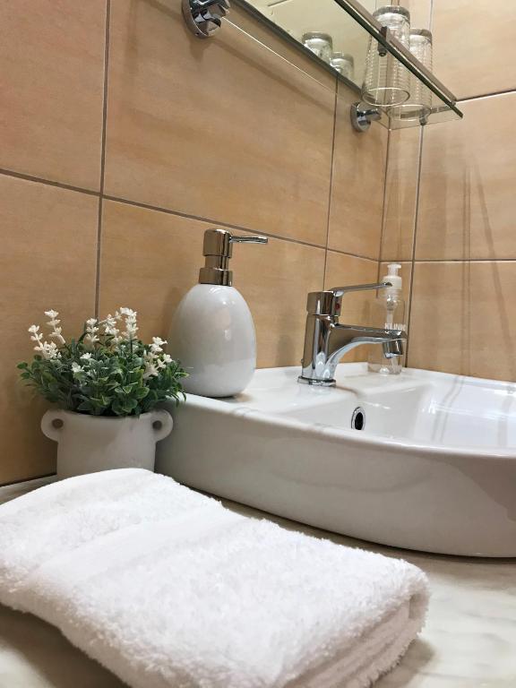 Koupelna v ubytování Prána Apartman