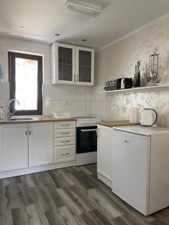Kuchyň nebo kuchyňský kout v ubytování Apartman 67