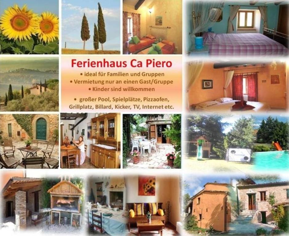 Ferienhaus Ca Piero mit Pool bis 8 Personen في أوربينو: ملصق صور بيوت مختلفه