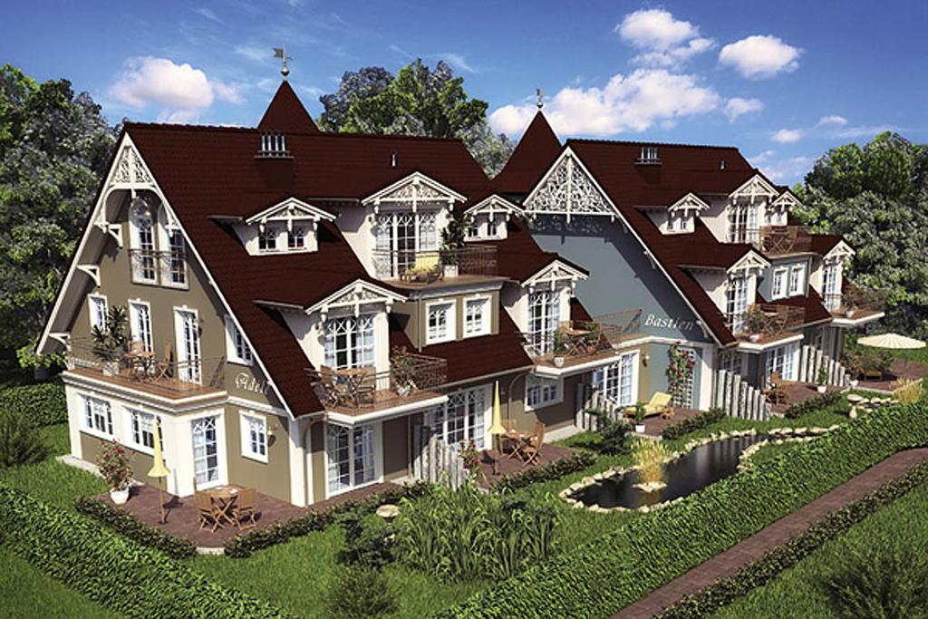 a rendering of a large house with a landscaping at Les Belles, Haus Davide, FW Mondain, Whg 10 in Zingst