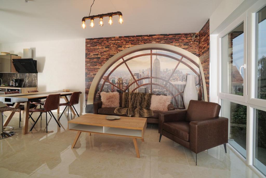 Posezení v ubytování Designpension Idyll Nr21 Hotel Garni