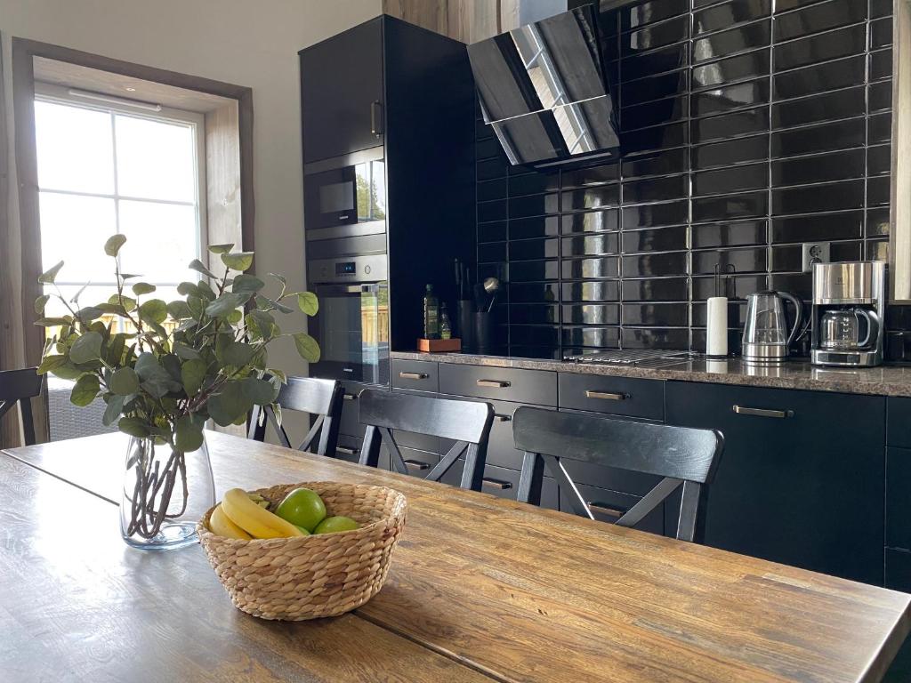 Kuchyň nebo kuchyňský kout v ubytování Modern stuga nära skidbacken
