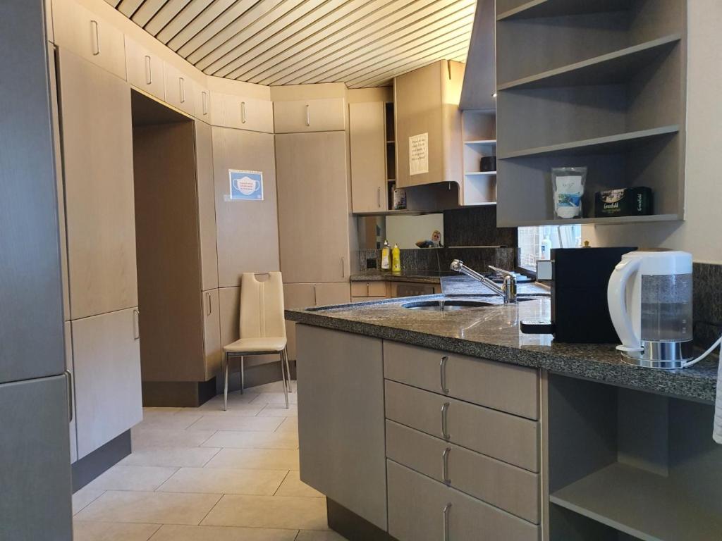 Kuchyň nebo kuchyňský kout v ubytování Viktoria Budget Hostel