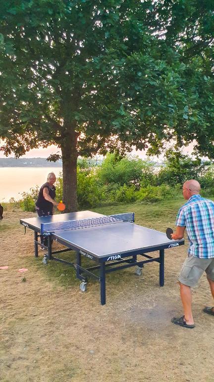 Stolní tenis v ubytování Surfviken Glamping and B&B nebo okolí