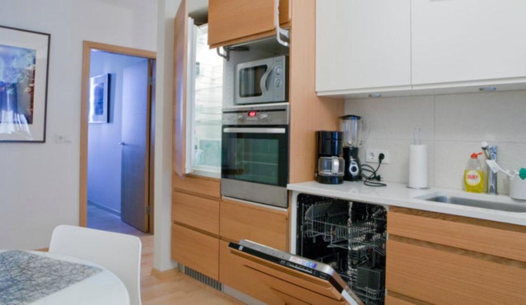 Kuchyň nebo kuchyňský kout v ubytování City Center Luxury Apartment