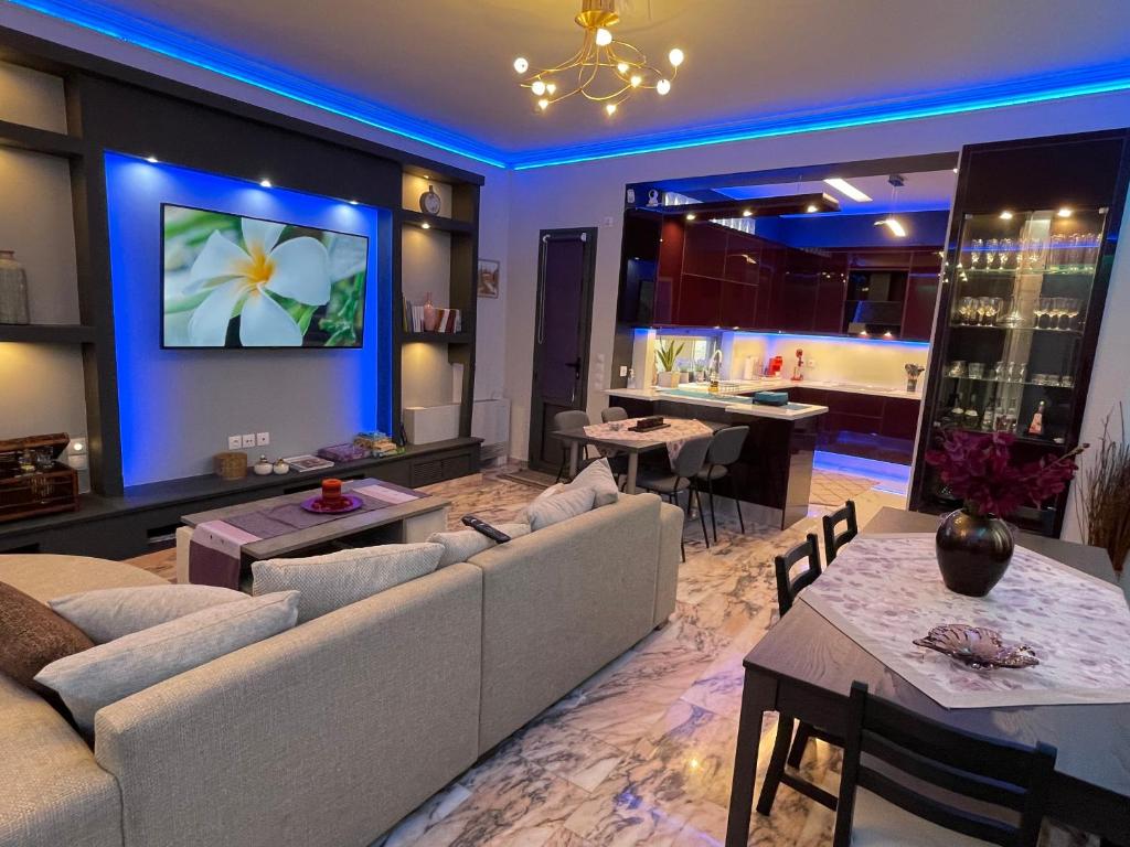 Μια τηλεόραση ή/και κέντρο ψυχαγωγίας στο Efis guest house near Nafpaktos-Fully Equipped Home