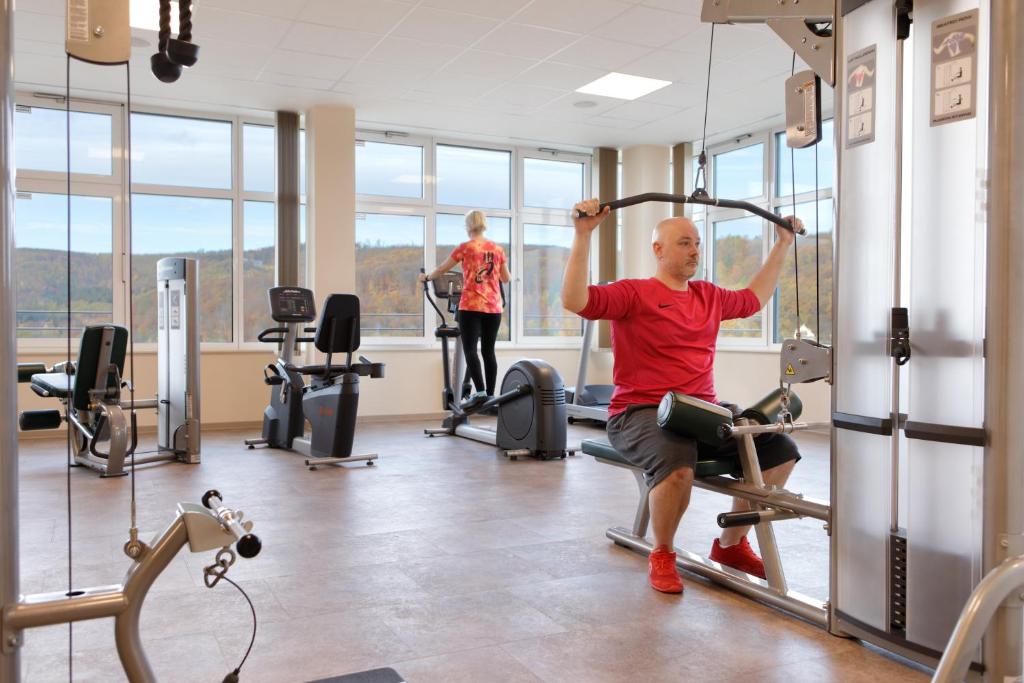 Fitness centrum a/nebo fitness zařízení v ubytování Hasseröder Burghotel