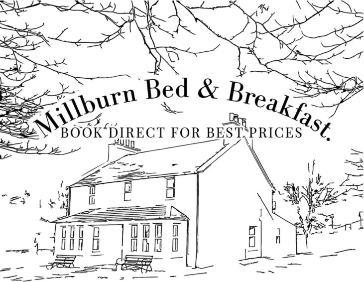 czarno-biały rysunek Millburn Bed and Breakfast Book bezpośrednio dla początkujących w obiekcie Millburn w mieście Dunvegan