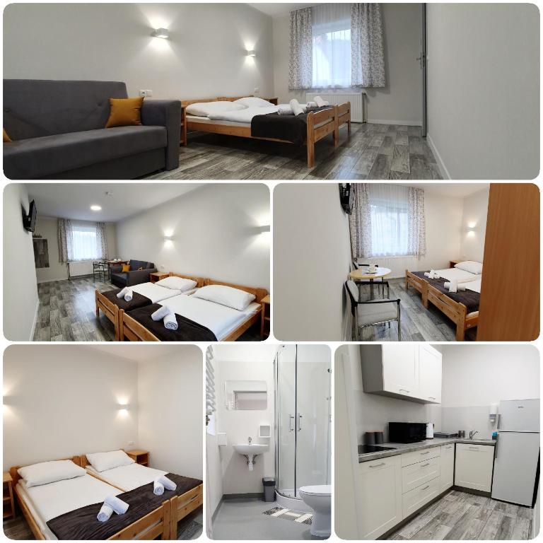 Posteľ alebo postele v izbe v ubytovaní Apartament, Pokoje Koniczynka