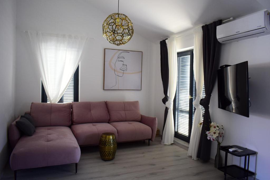 TV a/nebo společenská místnost v ubytování Apartmani Lavin