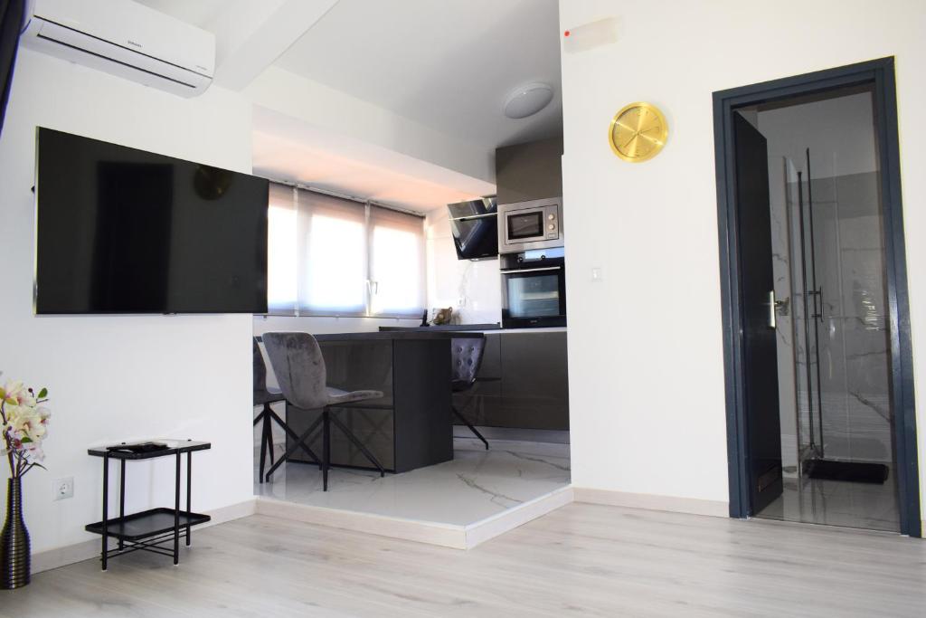 Kuchyň nebo kuchyňský kout v ubytování Apartmani Lavin