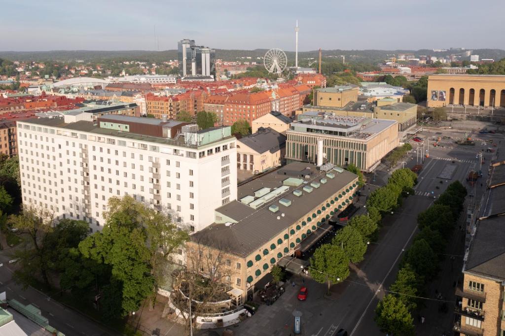 an aerial view of a city with buildings at Elite Park Avenue Hotel in Gothenburg
