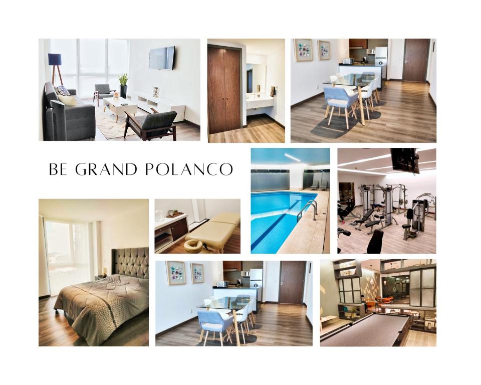 un collage de fotos de una habitación en Luxurious beautifully appointed 1BR Apt in Polanco en Ciudad de México