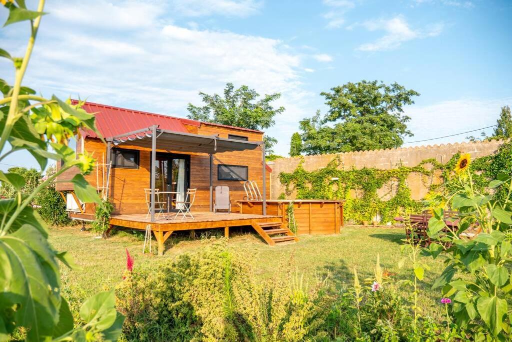 Zahrada ubytování myinsolite - Tiny-house, jacuzzi, brasero, piscine