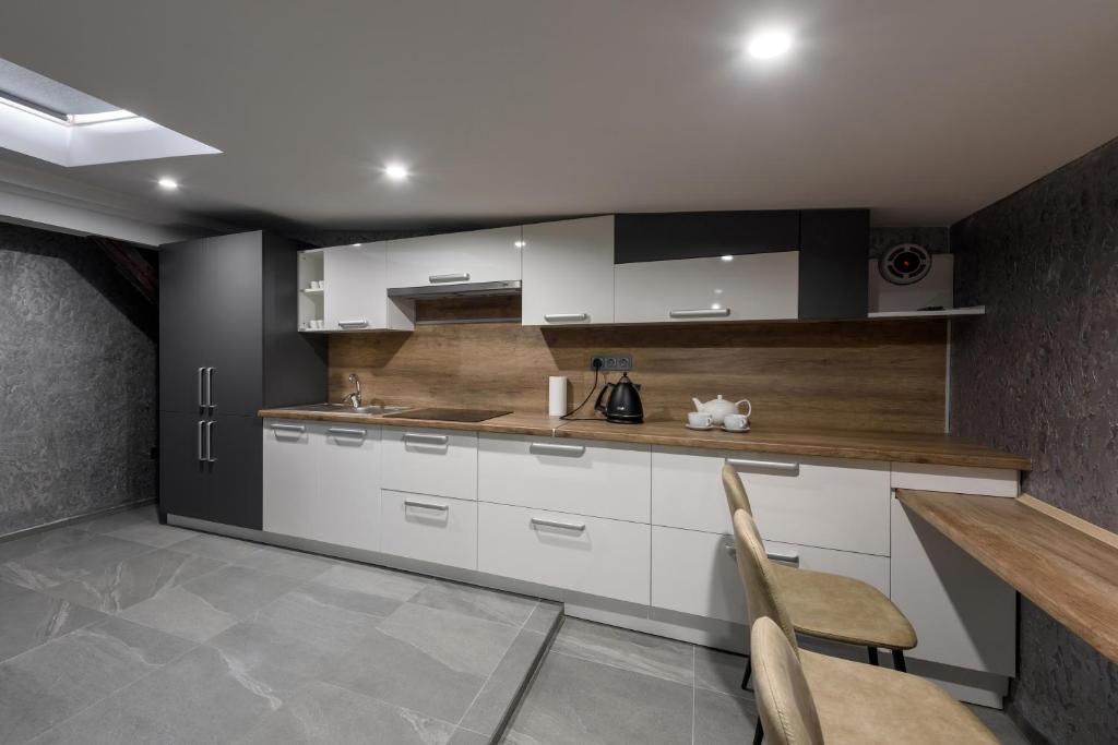 Kuchyň nebo kuchyňský kout v ubytování Apart Hotel Fusion