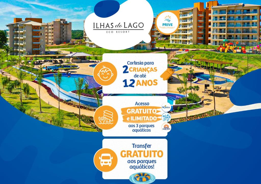 ein Poster des laksa las lagos Resorts in der Unterkunft Prive Ilhas do Lago - OFICIAL in Caldas Novas