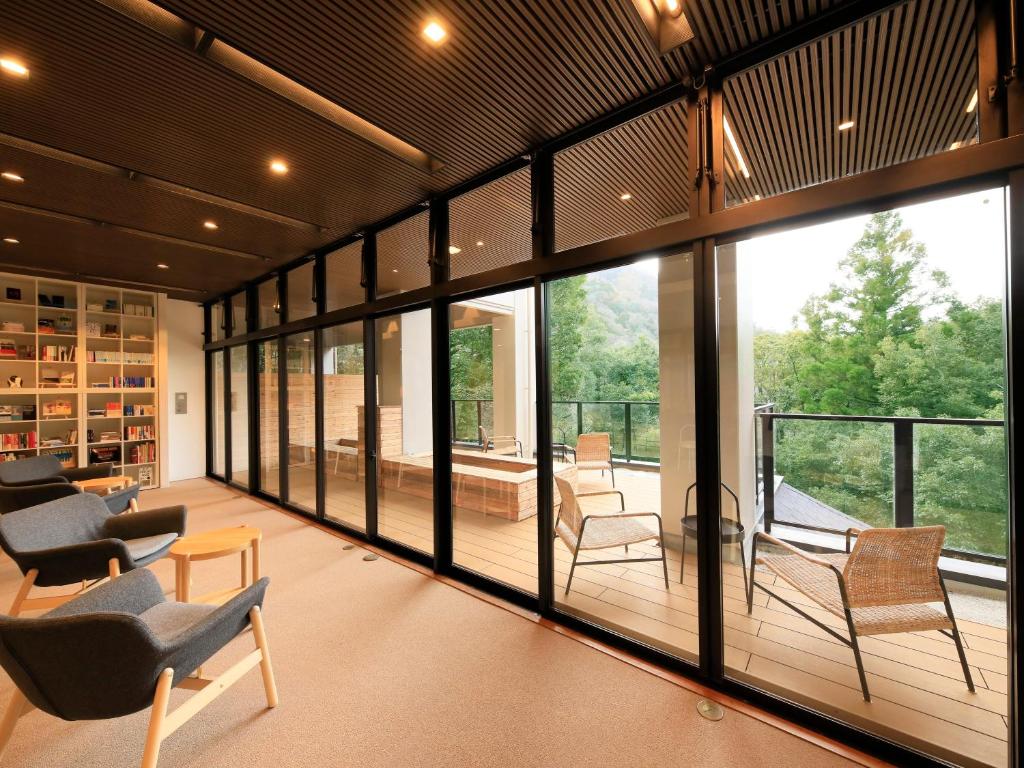 Posezení v ubytování Hot Spring Inn Hakone Suisen