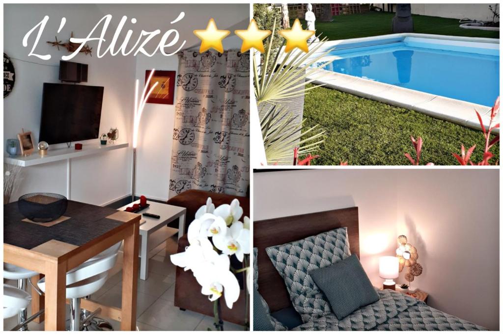 Bazén v ubytování L'Alizé sera votre petit coin de paradis nebo v jeho okolí