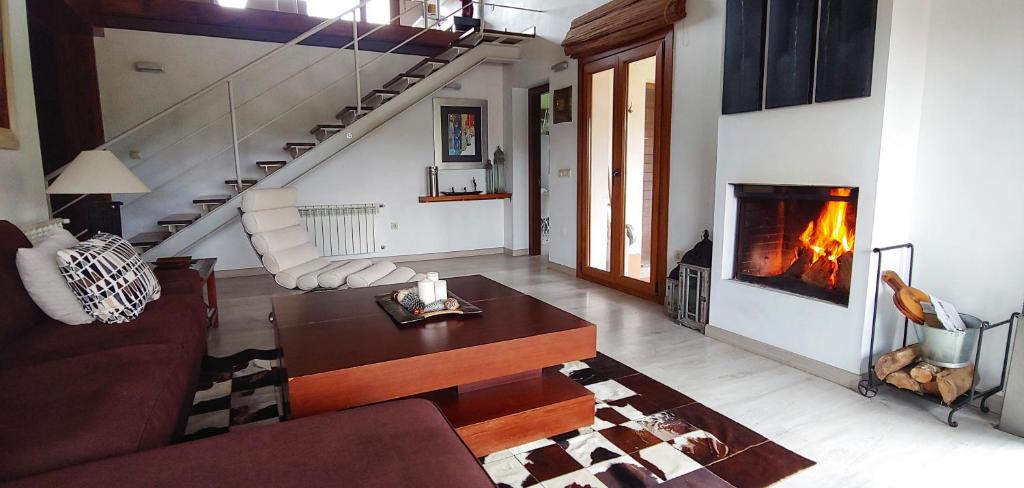 A seating area at La Calma de Llanes