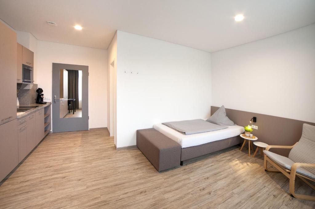Kuchyň nebo kuchyňský kout v ubytování boardinghouse Main-Tauber