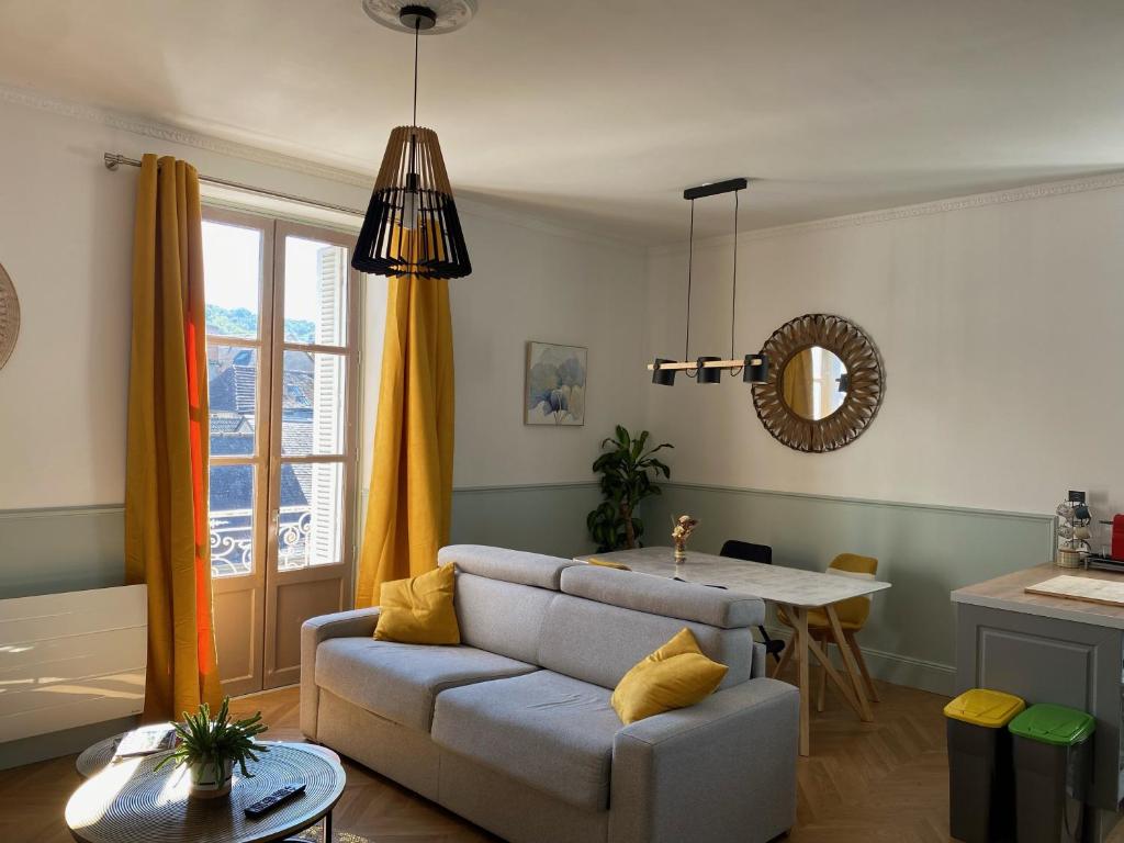 Zona de estar de Magnifique appartement climatisé - classé 4 étoiles