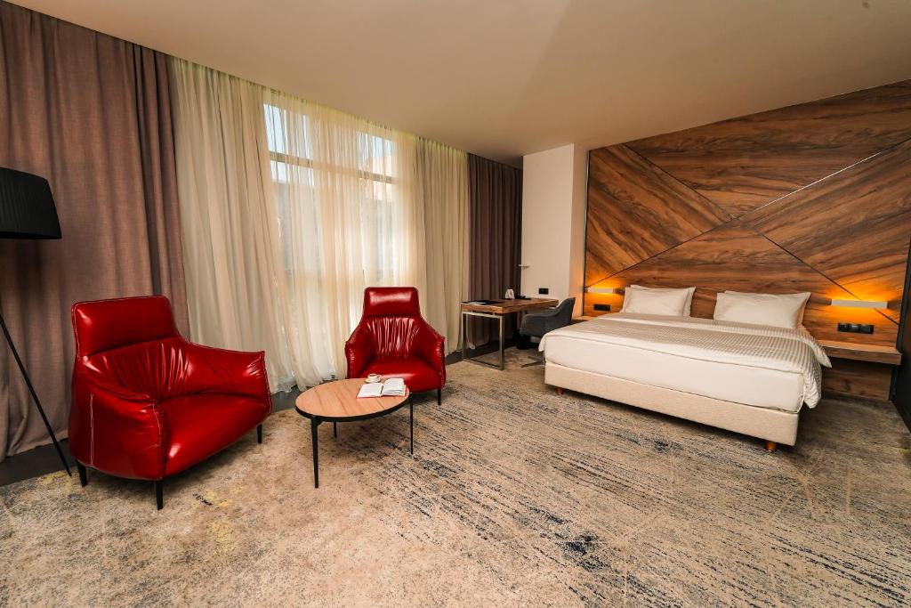 Postel nebo postele na pokoji v ubytování Messier 53 Hotel Yerevan