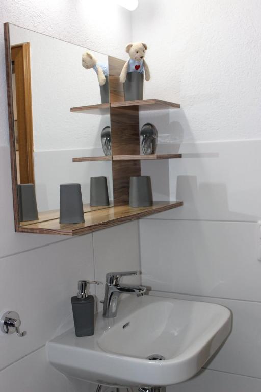Koupelna v ubytování Ferienwohnung Schwalbennest